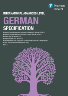 Pearson Edexcel International A Level German (2016) Specification